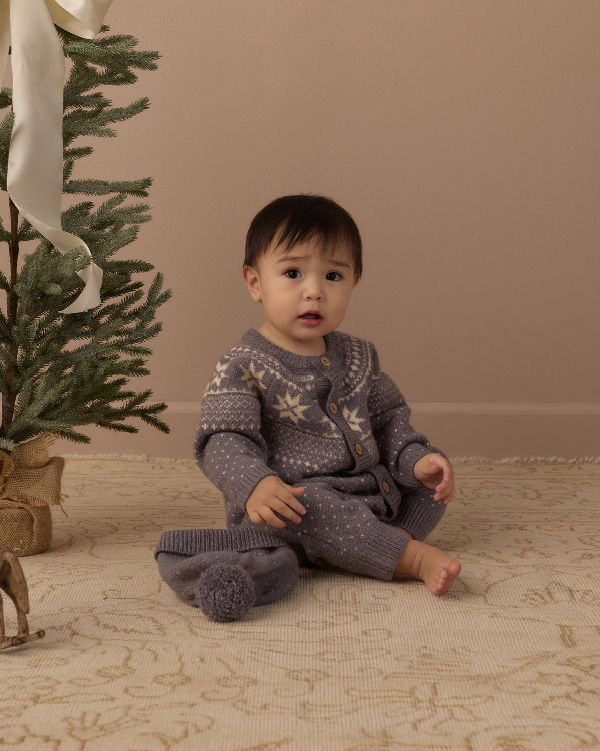 Rylee + Cru Fair Isle Romper Slate