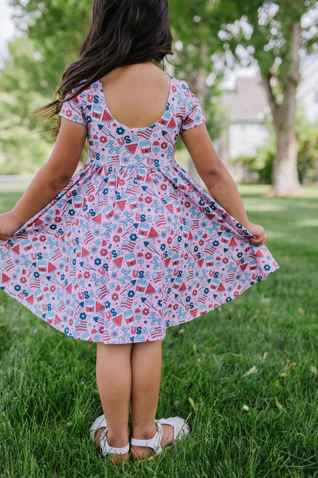 Ollie Jay Classic Twirl Dress in Pink Celebration