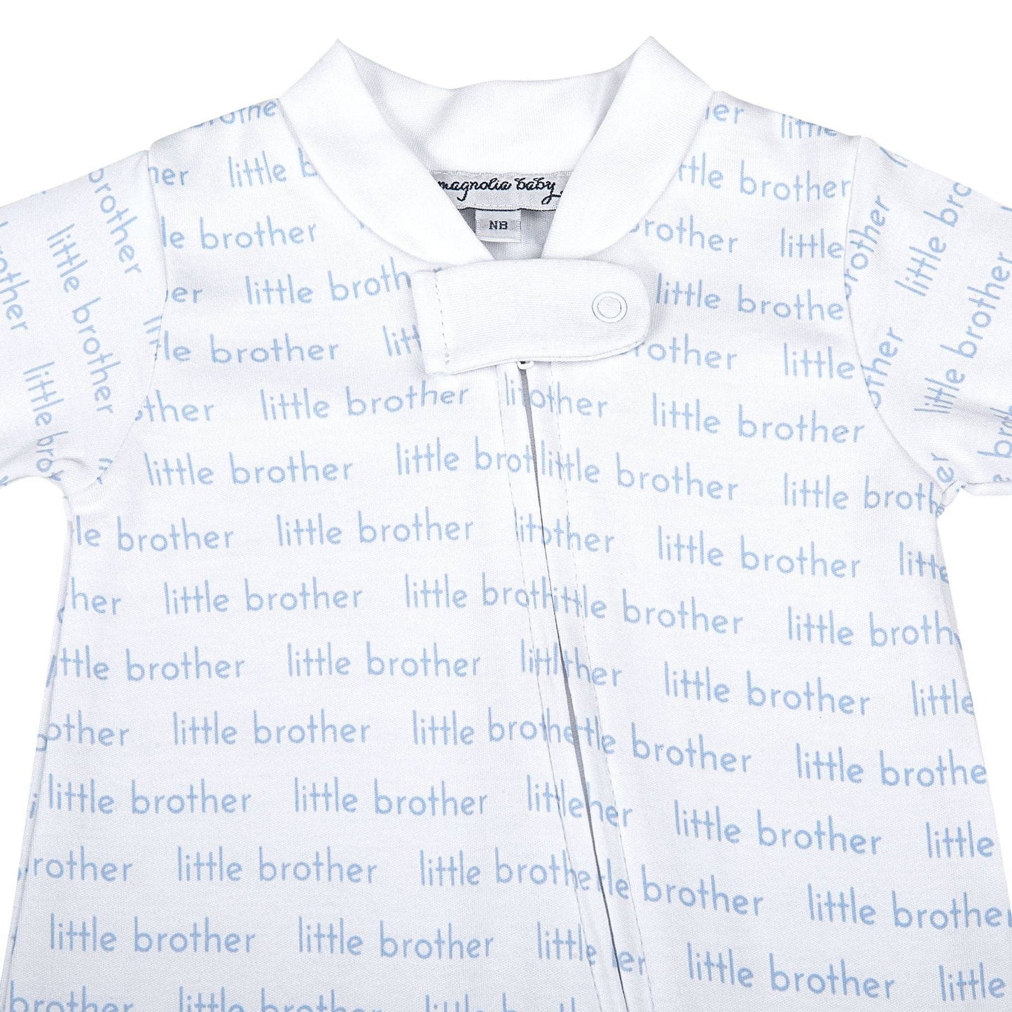 Little Brother Print Zip Footie