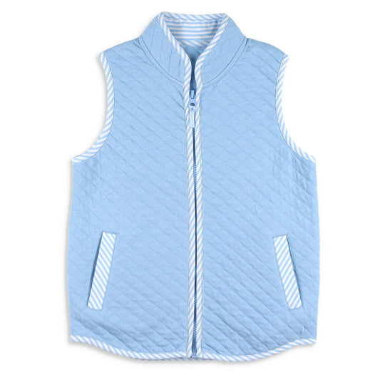 Boys Quilted Vest - Blue Lagoon