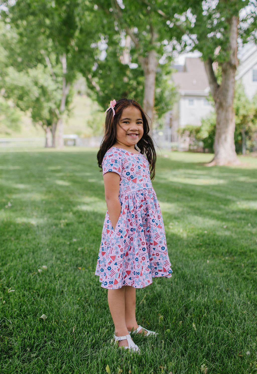 Ollie Jay Classic Twirl Dress in Pink Celebration