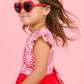 Girls Red Heart Shaped Sunglasses