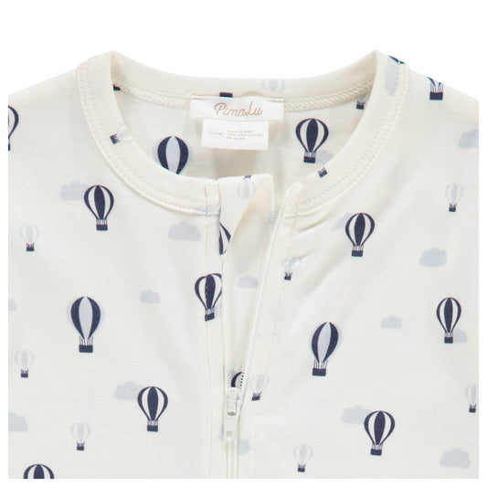 ZIPPER FOOTIE - BALLOONS AND CLOUDS