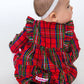 Baby Girls Red Nicholas Plaid Woven Long Sleeve Waterfall Bow Swing Top & Bloomer Set