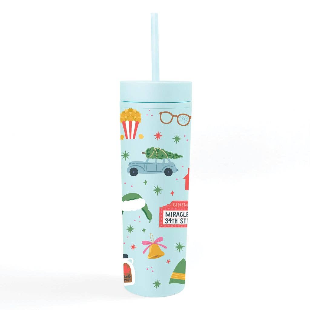 Christmas Movie Favorites 16oz Skinny Acrylic Tumbler