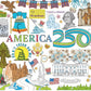 USA Patriotic America 250 Coloring Tablecloth
