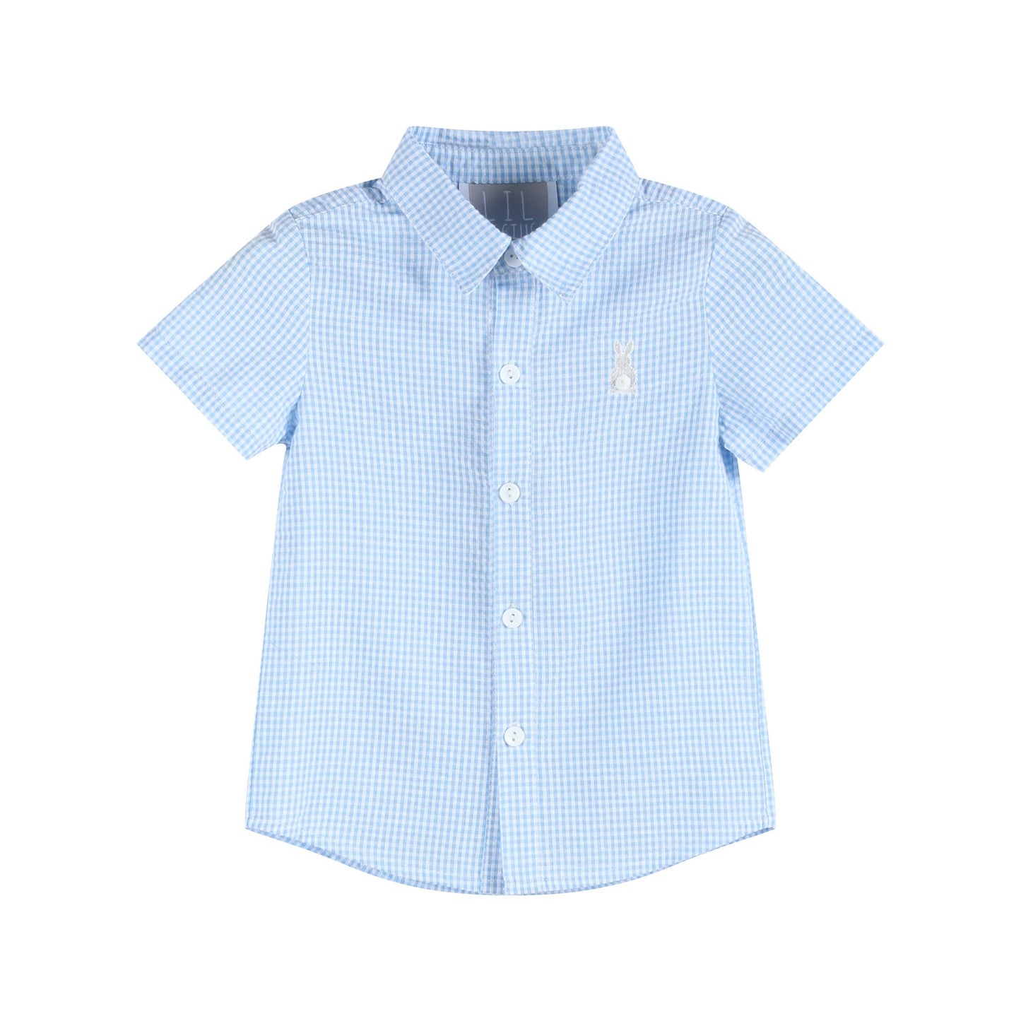 Blue Gingham Easter Bunny Dress Shirt