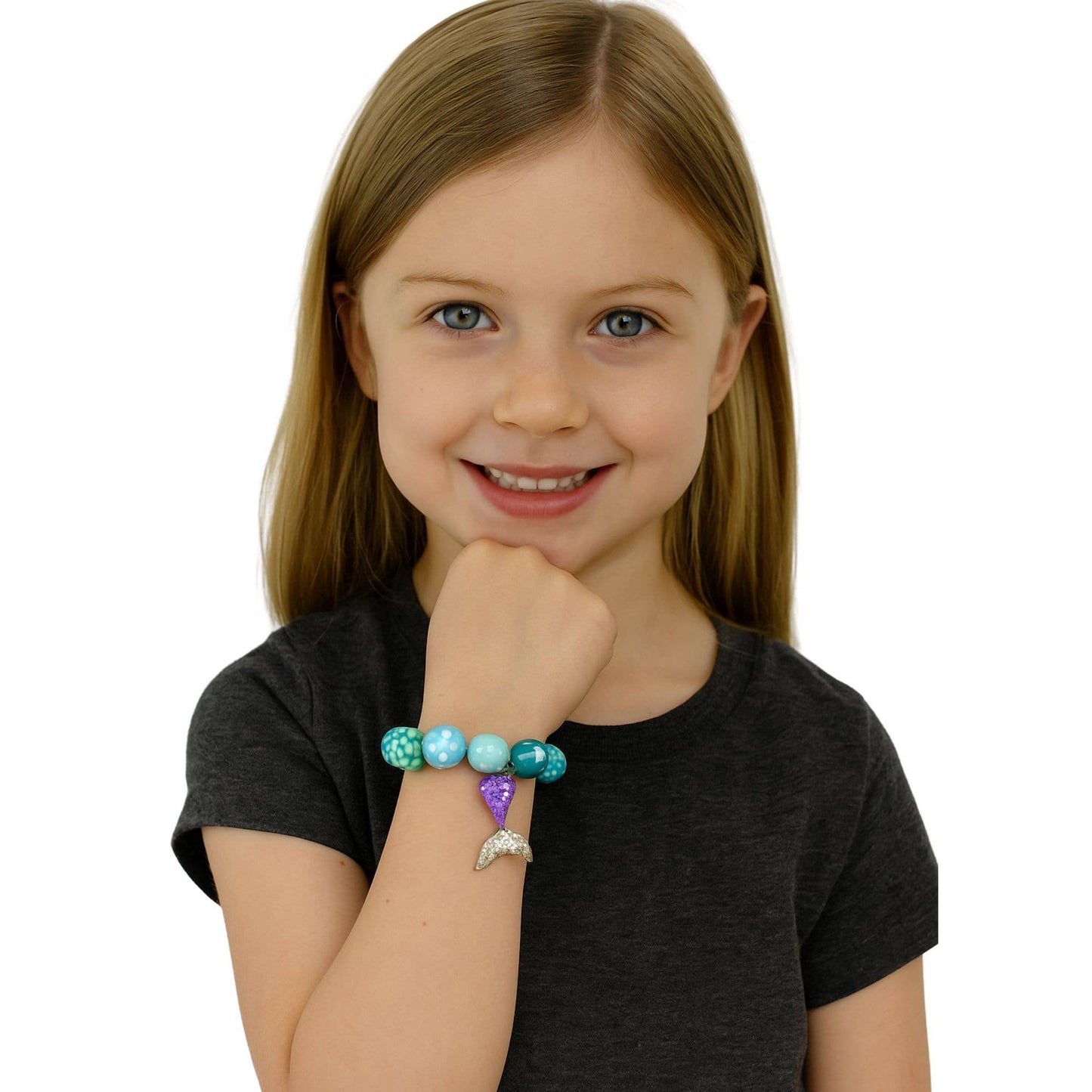 Blue/Purple Mermaid Tail Bubblegum Bead Bracelet Kids