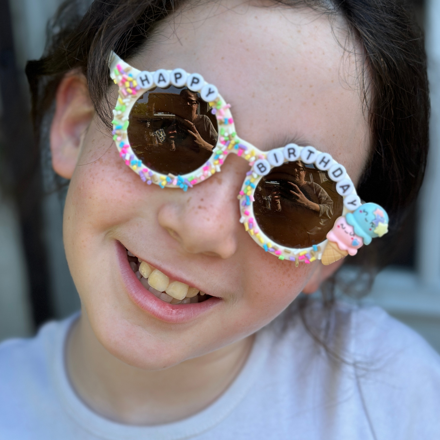 Happy Birthday Handmade Sparkle Kids Sunglasses Gift Idea