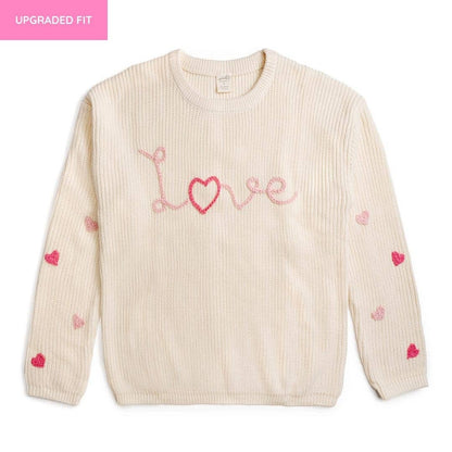Ditsy Love Valentine's Day Knit Women's Sweater - Mommy & Me
