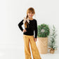 Gold Sequin Stripe | Wide-Leg Pants