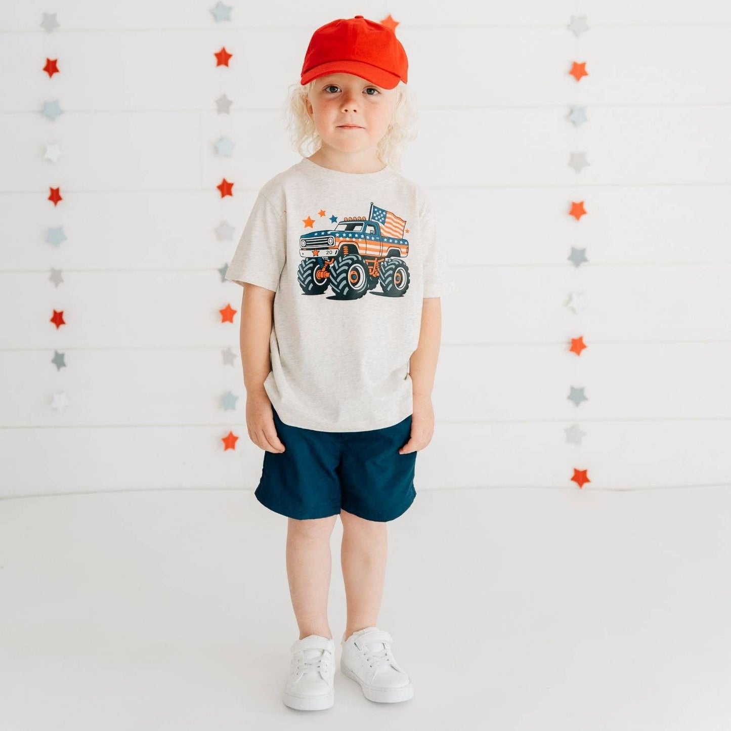Sweet Wink American Monster Truck Short Sleeve T-Shirt - Fourth of July