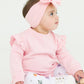 Baby Girls Pink Sweatshirt Bubble Romper