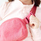 Pink Fleece Belt Bag