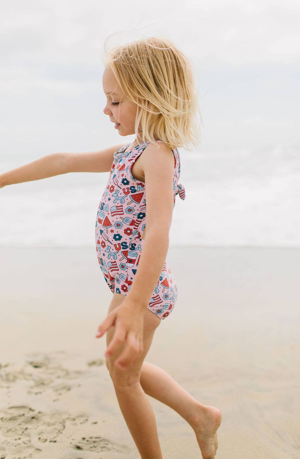 Ollie Jay Lucy Swim in Pink Celebration | girls UPF 50 swim