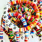 Happy Beaded Vinyl Rainbow Bracelet