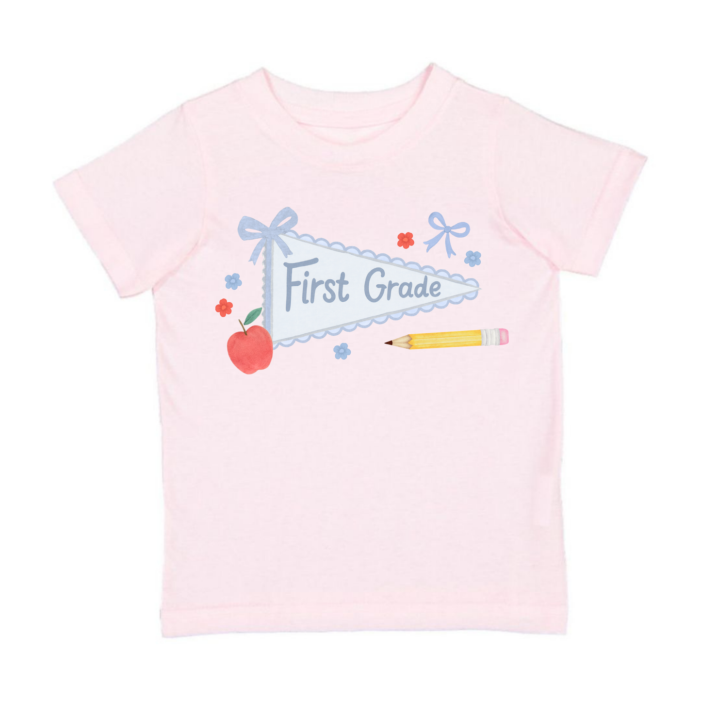 First Grade Bow Pennant Short Sleeve T-Shirt