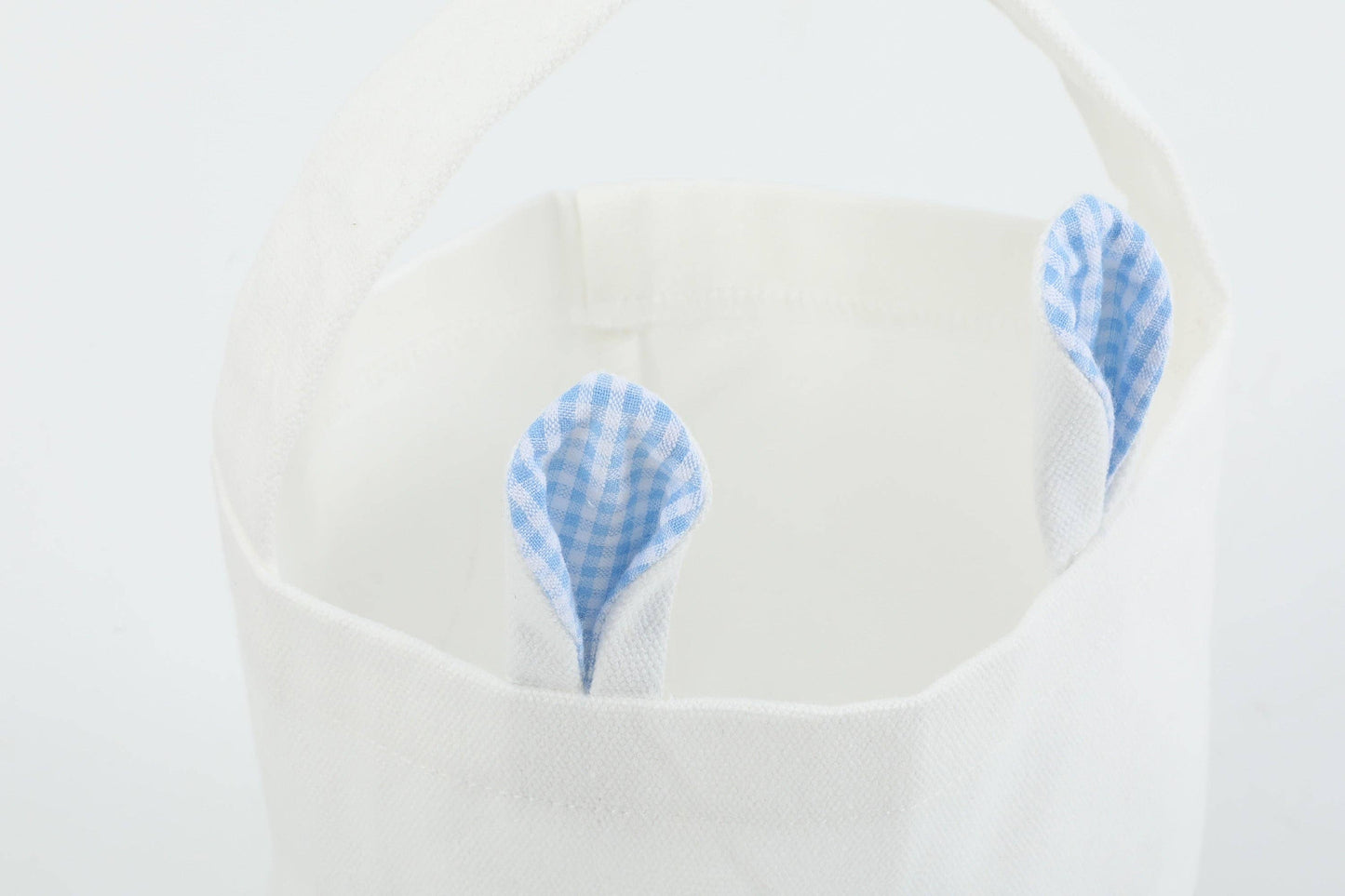 Blue Gingham Easter Bunny Basket