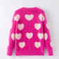 Pink Mommy & Me Heart Print Knit Pullover Sweater