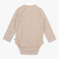 Baby Boys Heather Oatmeal Knit Long Sleeve 2-Button Henley Bodysuit