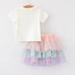 Cotton “SWIFTIE” Applique T-shirt +Gauze Skirt Girls Set