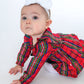 Baby Girls Red Nicholas Plaid Woven Long Sleeve Waterfall Bow Swing Top & Bloomer Set