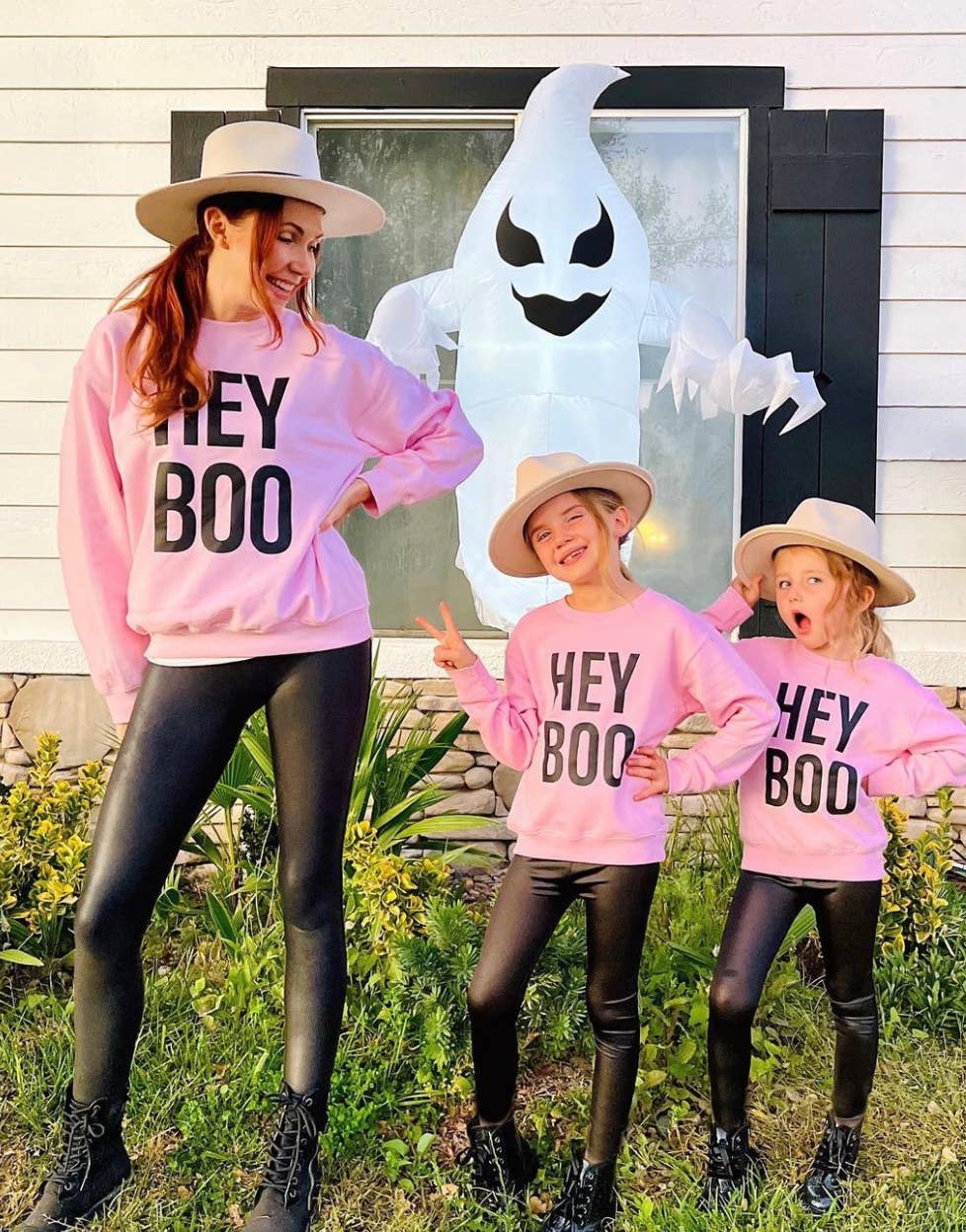 Hey Boo | Kids & Adult Halloween Sweatshirt