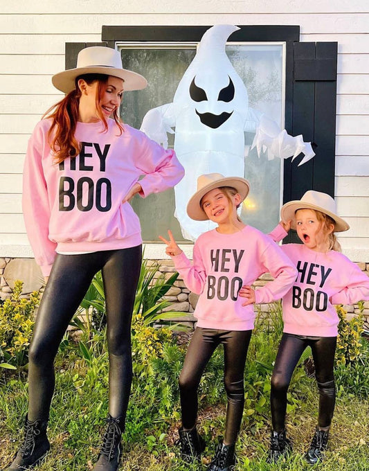 Hey Boo | Kids & Adult Halloween Sweatshirt