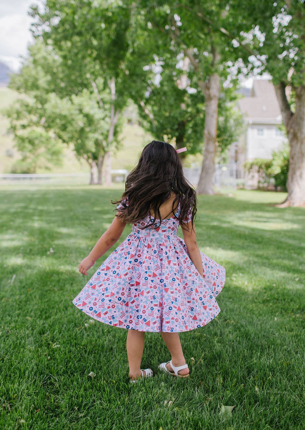 Ollie Jay Classic Twirl Dress in Pink Celebration