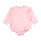 Baby Girls Pink Sweatshirt Bubble Romper