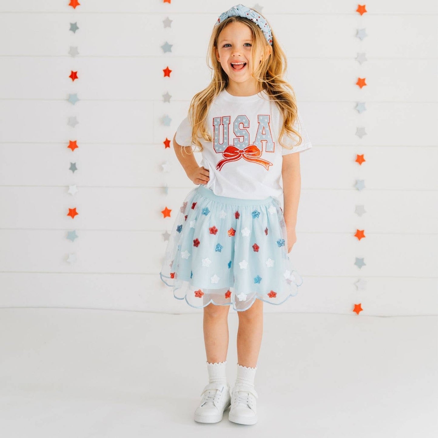 USA Stars Gemstone Headband - Fourth of July - Mommy & Me