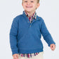 Boys Heather Indigo Quilted Quarter Snap Sweatshirt