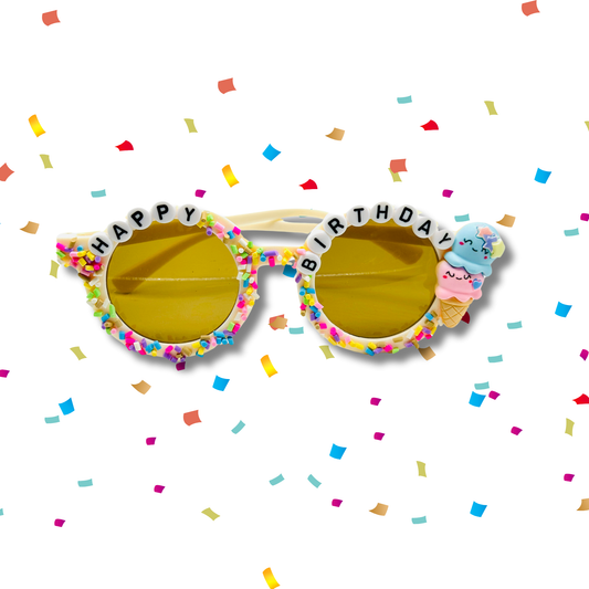 Happy Birthday Handmade Sparkle Kids Sunglasses Gift Idea