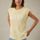 ROLLUP MUSCLE TEE "FAITH" LT WEIGHT SWEATER TOP