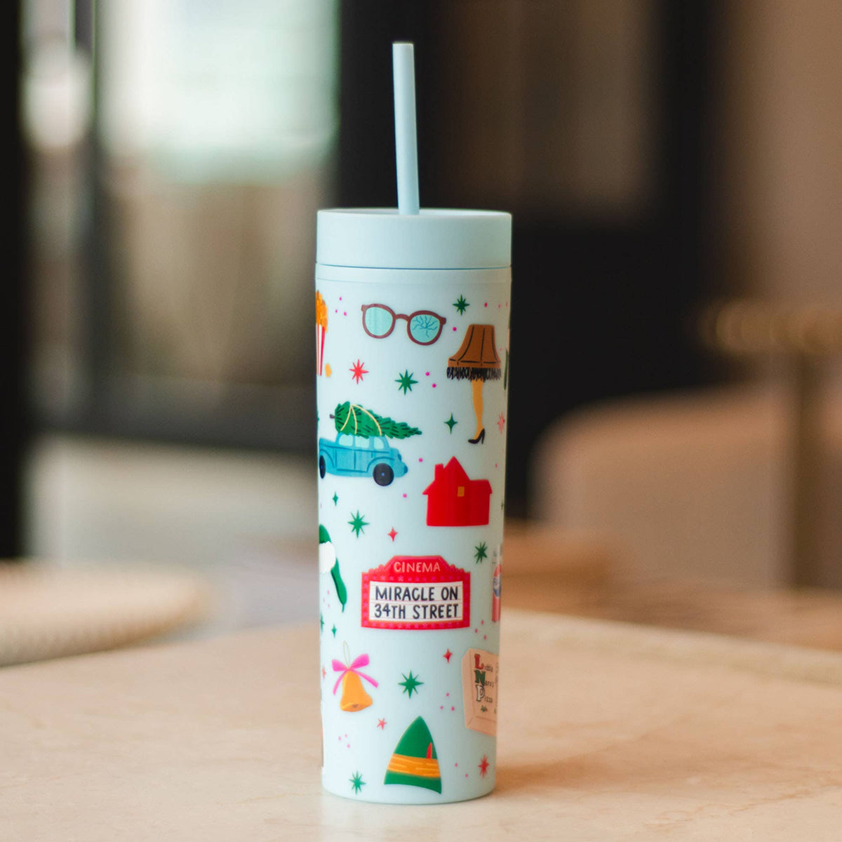 Christmas Movie Favorites 16oz Skinny Acrylic Tumbler