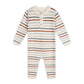 Multicolor Stripe Chunky Sweater Knit Baby Jumpsuit -Organic