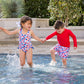 Girls Shimmer Star-Spangled Cross-Back One Piece Swimsuit