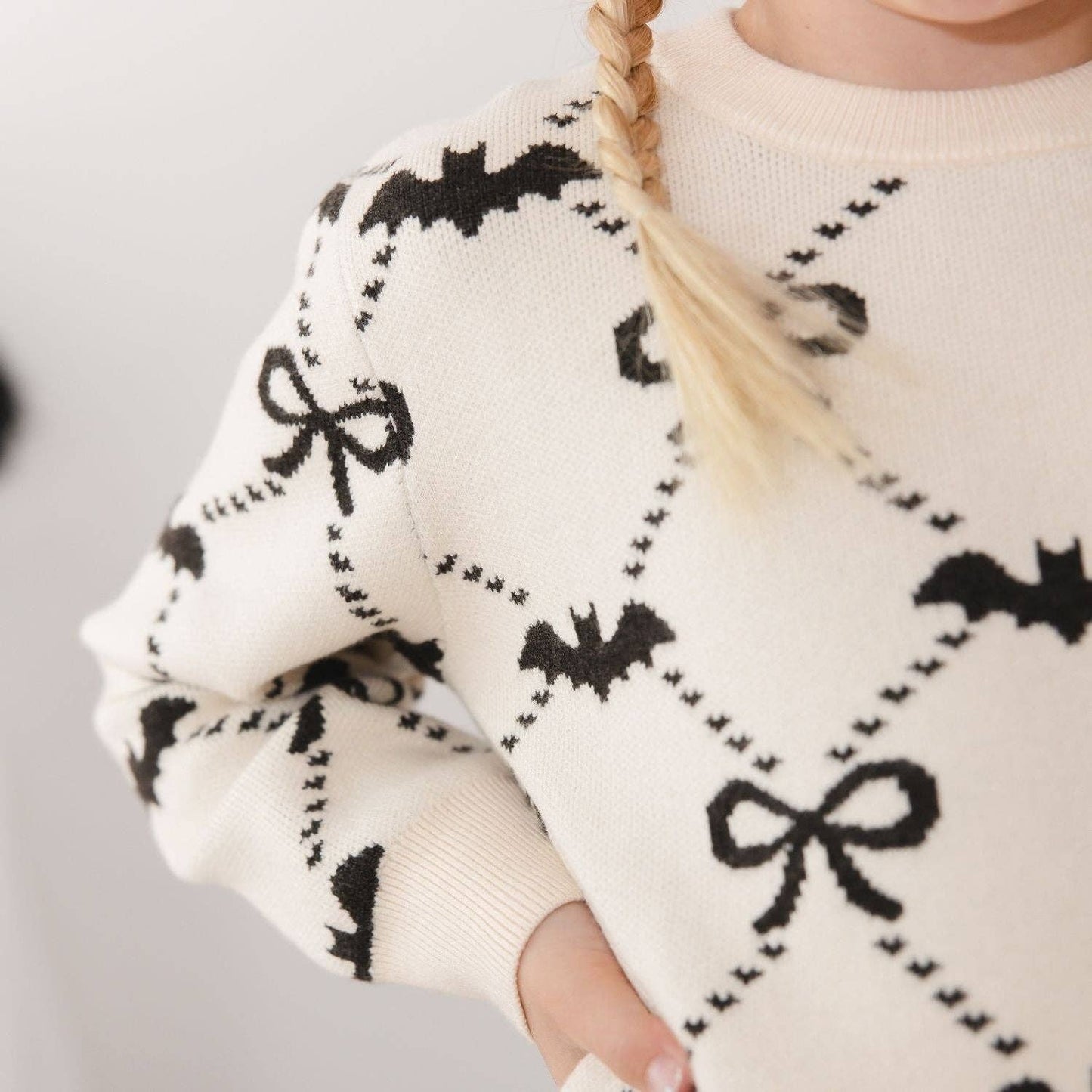 Bat Trellis Halloween Sweater - Mommy and Me