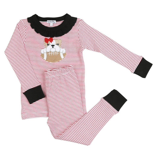 Go Dawgs! Applique Ruffle Long Pajamas