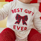 "Best Gift Ever" Patch Christmas Long-Sleeve Romper