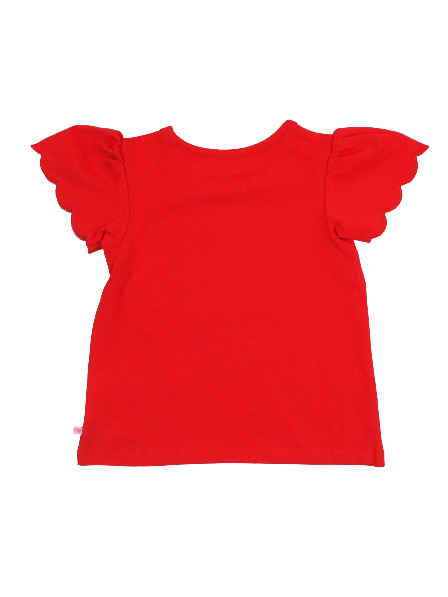 Girls Red Scallop Tee