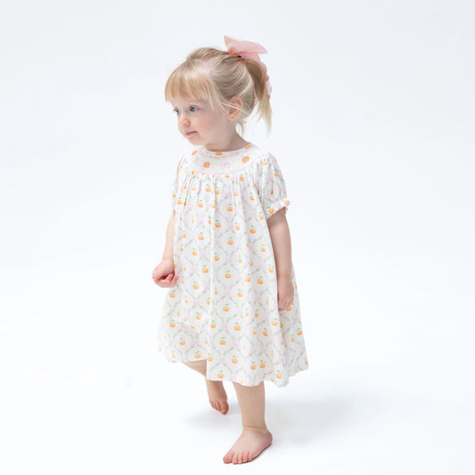 Pretty Pumpkin Trellis- Puff Bishop Dress and Bloomer