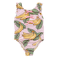 Girls Sylvie Bow Suit Pink Banana Leaves