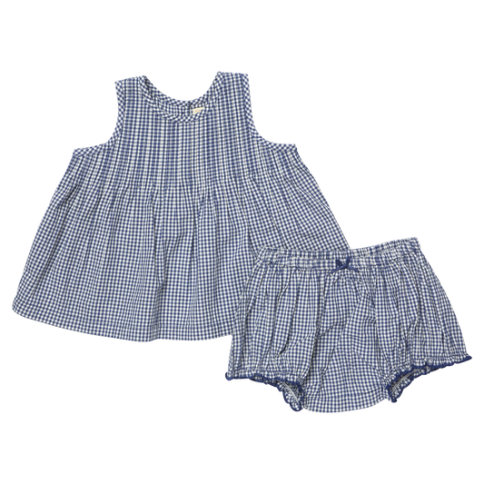 Pink Chicken BABY GIRLS JAIPUR 2-PIECE SET - NAVY GINGHAM